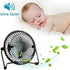 xasla 4 Inch Mini USB Desk Fan (Black), Quiet Fan with Metal Construction, Strong Airflow, 360° Adjustable Tilt Angle
