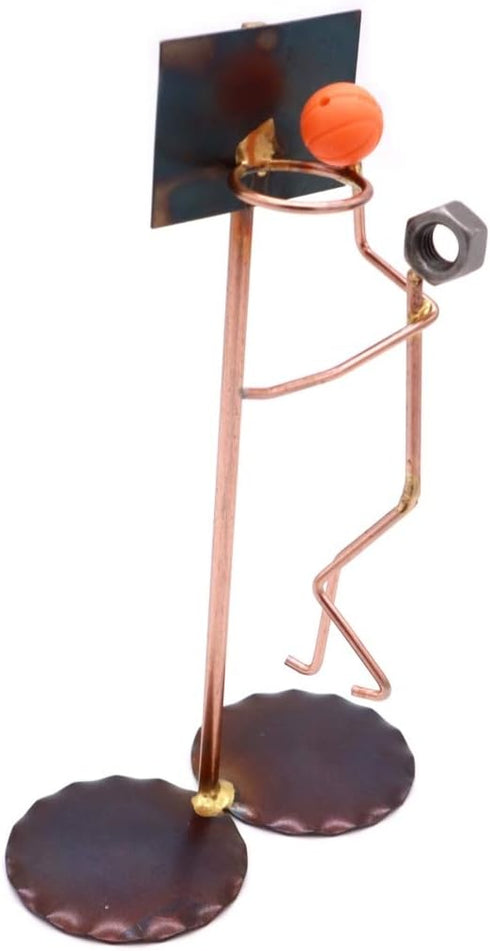 Basketball Lay Up Collectible Handmade Metal Art Figurine, Desk Accessories, Trophy, Office D cor, Sports Gift