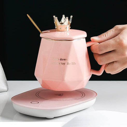 Set. Coffee Warmer for Desk with Mug Women's Day Valentines Morther's Day Birthday Gifts for Woman. Cup Warmer