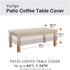 Vailge Rectangular Coffee Table Cover - Outdoor Lawn Patio Furniture Covers with Padded Handles and Durable Hem Cord