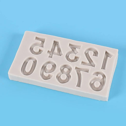 Gray Silicone Fondant Molds 3D Number 0-9 Fondant Chocolate Baking Molds For Cake Decorating Cupcake Topper Candy Chocolate Gum Paste Polymer Clay Fondant and Gum Paste Molds Pastry and Baking Molds