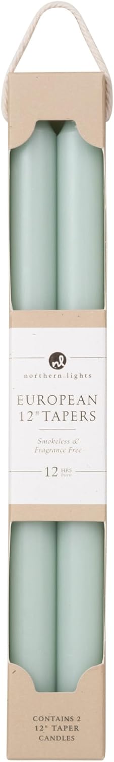 Northern Lights Candles - 12" 2PK Premium Tapers, Pistachio - 72856