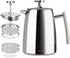 Secura 17-Ounce French Press Coffee Maker, 304 Stainless Steel Insulated with Extra Screen