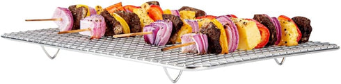 Restaurantware Met Lux Heavy-Duty Wire Baking Rack, 8.5 x 12 Inch, Fits Quarter Size Sheet Pan, Stainless Steel