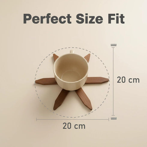 Heaocv Walnut Tree Table Mat,Wooden Table Mat Tree,Foldable Trivets for Hot Dishes,Non-Slip Heat Insulated Folding Wood