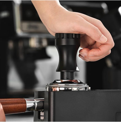 Bincoo Espresso Tamper 58mm, Adjustable Depth Stainless Steel Base Tamper for Barista Home, Fits 58mm Portafilters