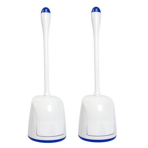 CELOX Toilet Bowl Brush and Holder, Compact Bathroom Cleaning Kit, White, 2 Set