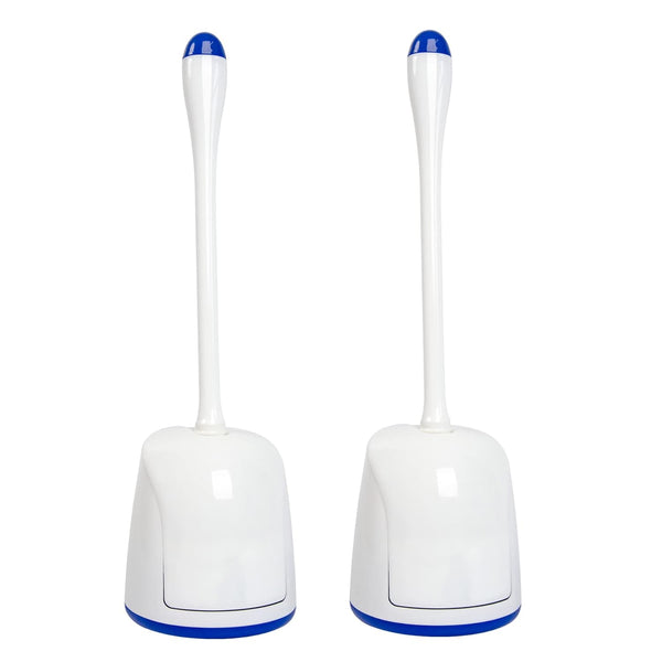CELOX Toilet Bowl Brush and Holder, Compact Bathroom Cleaning Kit, White, 2 Set