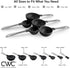 COOK WITH COLOR 12 PC Measuring Cups and Spoon Set, Stainless Steel Handles, Nesting Kitchen Liquid Measuring Set, Black