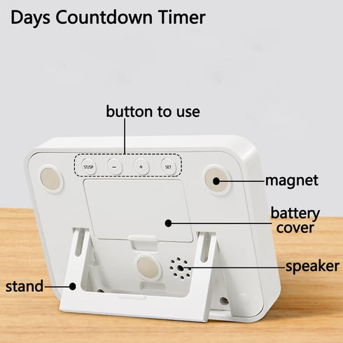 Digital Countdown Days Timer Clock, 9999 Days Count Down Timer with Strong Magnetic Back for Kitchen Cooking
