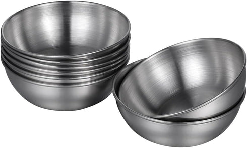 Healeved 8pcs Stainless Steel Sauce Dishes | Round Seasoning Dishes & Mini Appetizer Plates | 3.15 Inch