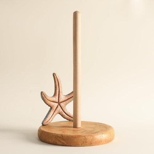 Bicuzat Countertop, Retro Starfish Style Paper Towel Holder Stand, Resin Starfish Crafts Display for Kitchen Cafe