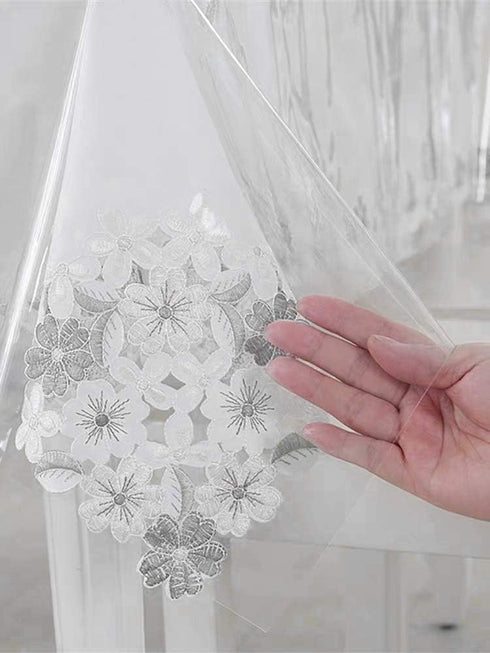sancua Clear Plastic Waterproof Tablecloth, 60 x 84 Inch Vinyl PVC Rectangle Protector for Dining Tables, Parties &