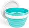 CARTINTS 950ml Collapsible Bowls - Silicone Food Storage Containers with Lids for Travel and Camping (Blue)