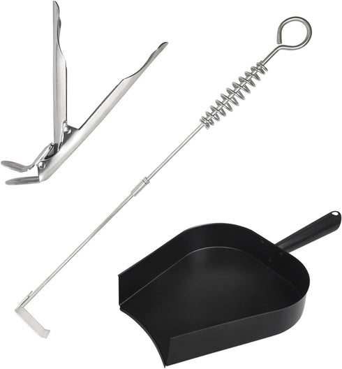 BBQ Ash Removal Tool Set for Big Green Egg Accessories, Kamado Grill