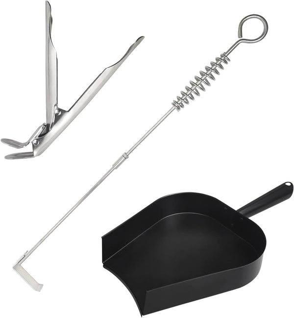 BBQ Ash Removal Tool Set for Big Green Egg Accessories, Kamado Grill