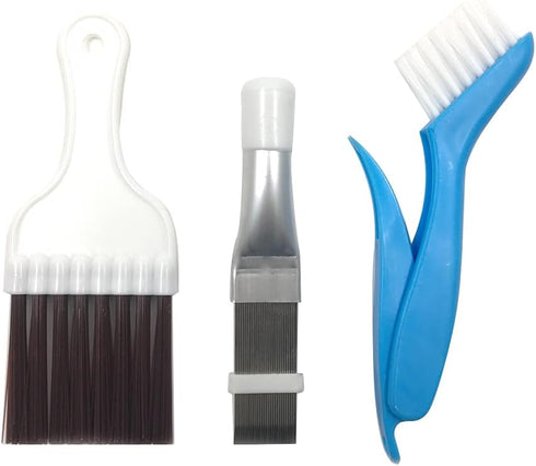 3 Styles Air Conditioner Condenser Fin Cleaning Brush, Premium Stainless Steel Fin Comb, Refrigerator Coil Cleaning