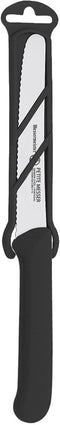 Messermeister 4.5” Serrated Tomato Knife with Matching Sheath, Black, German Steel Alloy, Rust Resistant