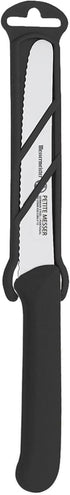 Messermeister 4.5” Serrated Tomato Knife with Matching Sheath, Black, German Steel Alloy, Rust Resistant