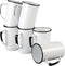 20 Oz Enameled Steel Mug Set of 6, Durable Indoor/Outdoor Use, Reusable & Stackable, Speckled White