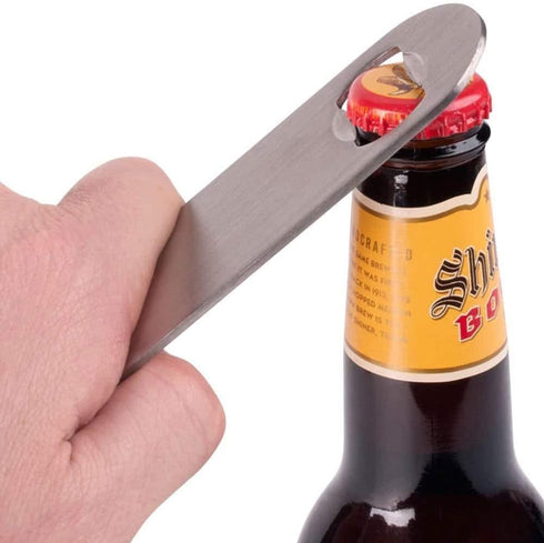 Heavy Duty Stainless Steel Flat Bottle Opener - 2 Pack Beer Bottle Openers for Kitchen, Bar, or Restaurant