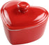 Heart-Shaped Ceramic Baking Bowl with Lid, 5 OZ Rice Bowl - Red
