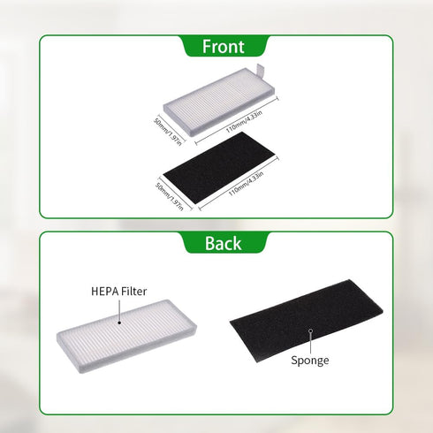 Neutop Replacement Filters - Compatible with Ecovacs Deebot N79S N79 DN622 N79W, Robot Vacuums, 9-Pack