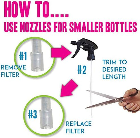 S & E Packaging 12 Pack 28-400 Nozzles 32 oz 9.5" 1.5mL Replacement Trigger Sprayer Heads Black Spray for Bottles