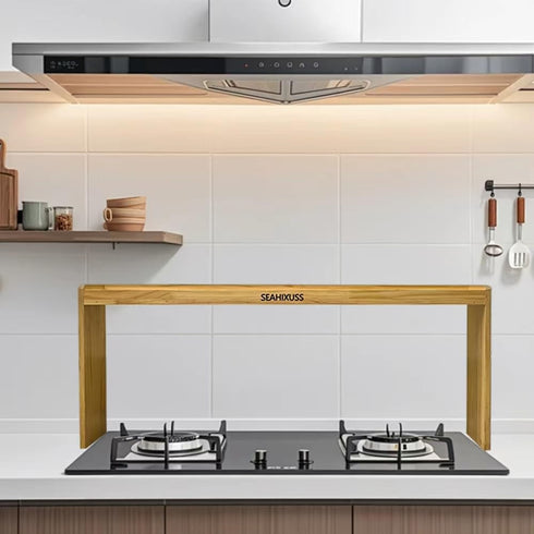 SEAHIXUSS 31.5" 6 11.4" Countertop, Bamboo Over the Stove Spice Shelf for Kitchen Storage, Spice Rack Organizer Stove