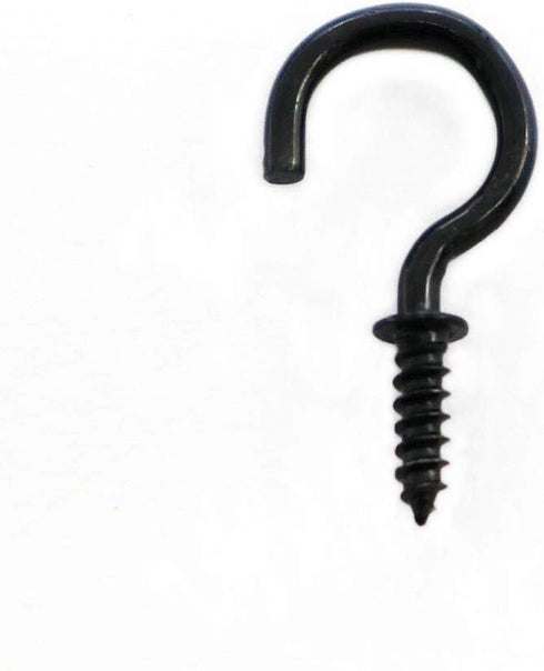 125 Pcs Black Screw Ceiling Hooks, 3/4 Inch Screw Cup Hooks