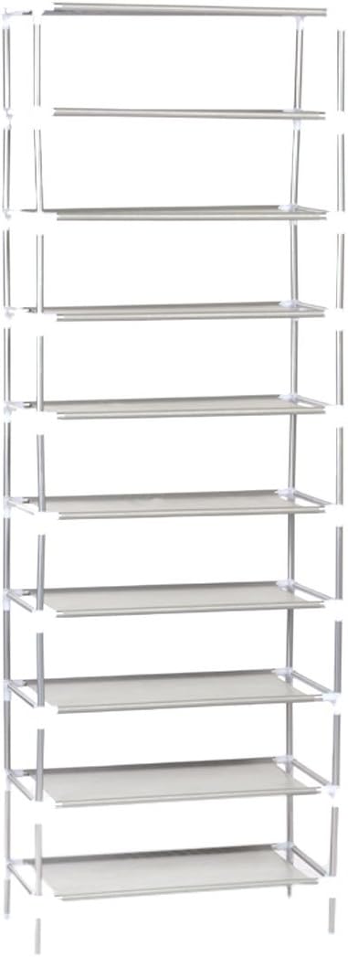 Jingjing1 Shoe Rack,10 Tie Shoe Organizer 30 Pair Storage Stackable Shelves Easy Assembled