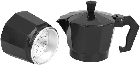 Oumefar 6 Cup Coffee Maker, Italian Coffee Maker Tool, Quick Pot for Home Office, Black