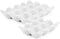 Flexzion 12 + 6 Cups Ceramic Egg Holder - 18 Porcelain Egg Tray Container for Refrigerator Countertop Display
