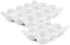 Flexzion 12 + 6 Cups Ceramic Egg Holder - 18 Porcelain Egg Tray Container for Refrigerator Countertop Display