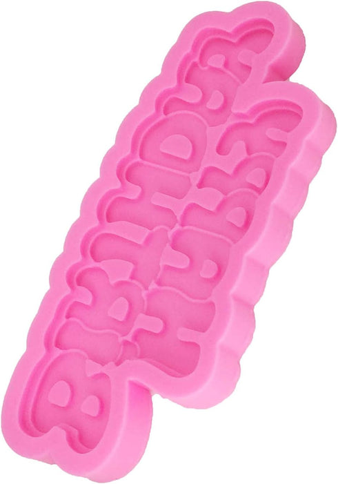 Happy Birthday Letter Mold, 100% Food-grade Silicone Non-stick DIY Cake Decoration Chocolate Candy Mold