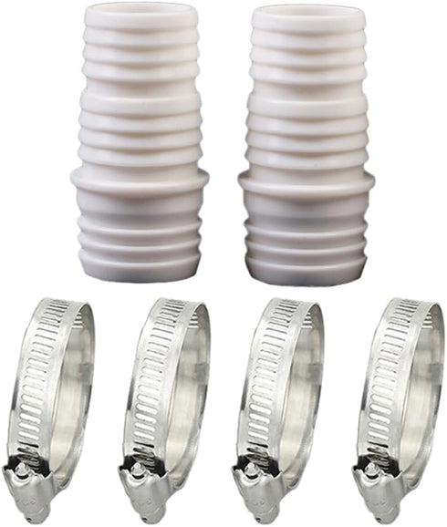 2 Pcs Washing Machine Drain Hose Connectors - Dishwasher Adapter with Hose Clamps for 1.06" & 1.18" to 1.18"