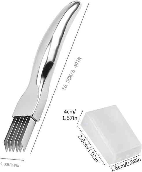 2pcs Shred Silk The Knife, 2024 New Stainless Steel Chopped Green Onion Knife, Sharp Scallion Shredding Cutter, Kitchen