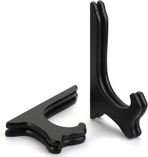 WUWEOT 6 Pack 7" Wooden Display Stand, Black Wood Easel Holders for Pictures, Cook Books, Art, Table Decorations