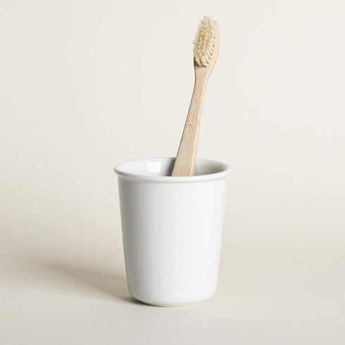 Gaolinci 2 5 Oz Pcs Simple White Ceramic Mouthwash Cups, Bathroom Brushing Cup