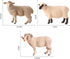 Kisangel Realistic Merino Sheep Figure, Small Lamb Farm Animals Model, Plastic Barn Figurines for Collection Desk