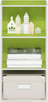 3-Tier Furinno Luder Open Shelf Bookcase, Green/White