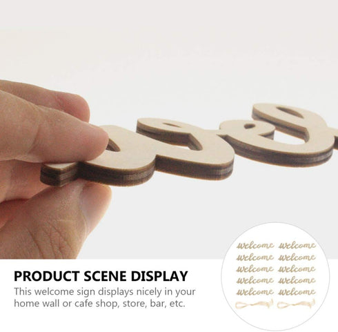 PRETYZOOM 10pcs Farmhouse Welcome Sign Cutout, Unfinished Letter Sign DIY Block Words for Home Wedding