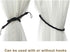 BEL AVENIR Curtain Rope Tiebacks, Drapery Holdbacks with 4 Metal Screw Hooks (Navy, 4pack)