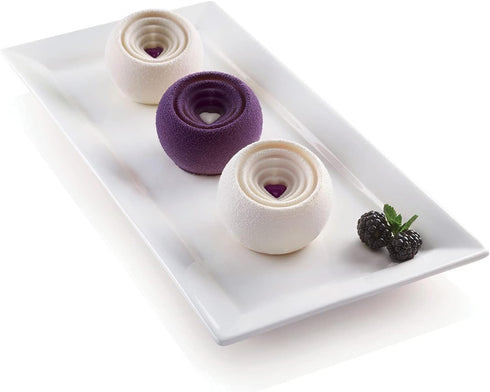 Silikomart Silicone Mould for COCCOLA Monoportions, Non-Stick, 6 Monoportions, 3D Design, Made in Italy