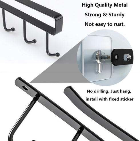 2 Pack Storage Mug Hooks Rack Under Cabinet, 6 Hooks Cup Holder Hanger, Kitchen Utensil Hanger