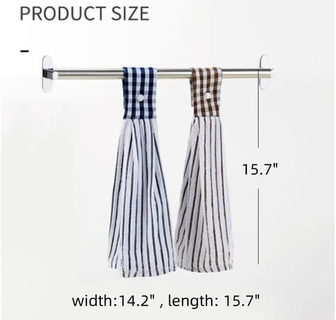 Vimeet 2 Pcs Kitchen Cotton Classical Striped Towel/Absorbent Towel/Hanging Towels/Hand Towel,Blue Stripes