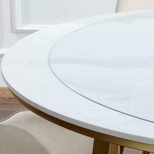 13 Inch 1.5mm NECAUX Round Clear Table Cover Protector, Thick Upgraded Version, Unshrinkable Waterproof Oil Proof
