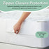 Mattress Protector Bamboo Rayon with Zipper - 100% Waterproof Cooling Cover - Ultra Soft Breathable Noiseless Encasement