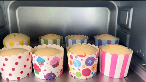 100pcs Premium Greaseproof Cupcake Paper Liners - Random Colorful, No Muffin Pan Needed for Cupcakes