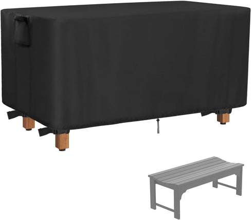 Outdoor Bench Cover, 48inch Waterproof Backless Bench Cover Rectangle for Patio Teak